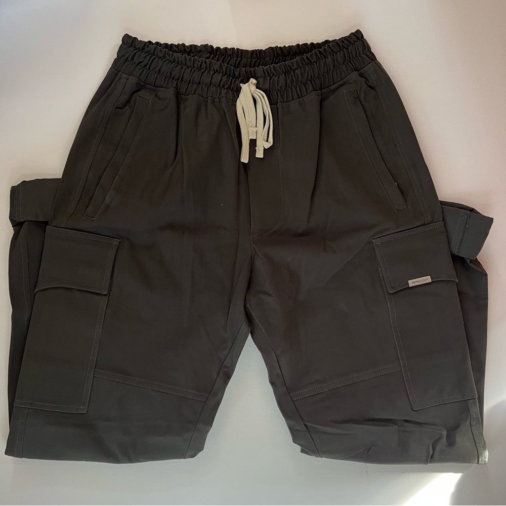 Represent | Men’s Charcoal Drawstring Gray Cargo … - image 2